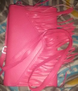 Pink Side purse with Fringes