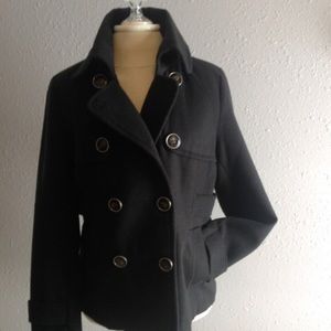 Hydraulic brand black wool pea coat
