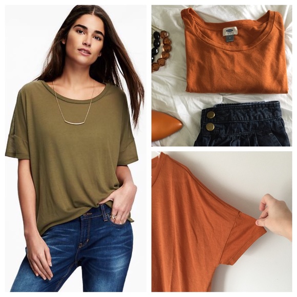 Old Navy Tops - rust drop shoulder tee.