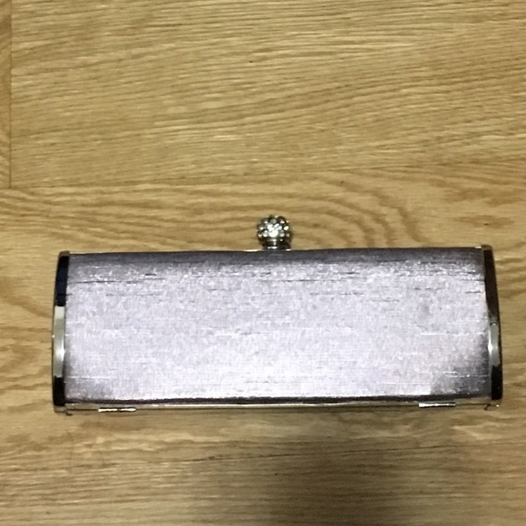 Lavender Satin Metal Clutch