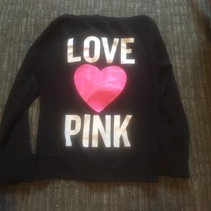 VS Pink love pink hooded zip up