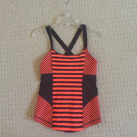 Blue & orange Lululemon yoga razorback tank