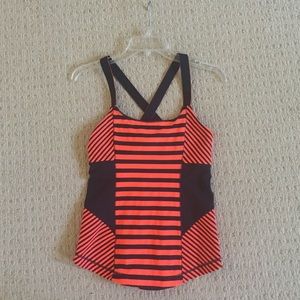 Blue & orange Lululemon yoga razorback tank