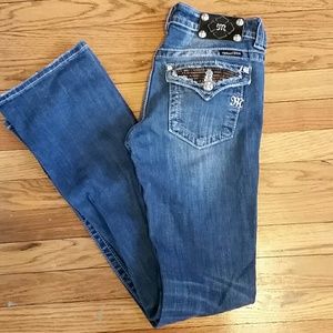 Light washed Miss Me boot cut jeans