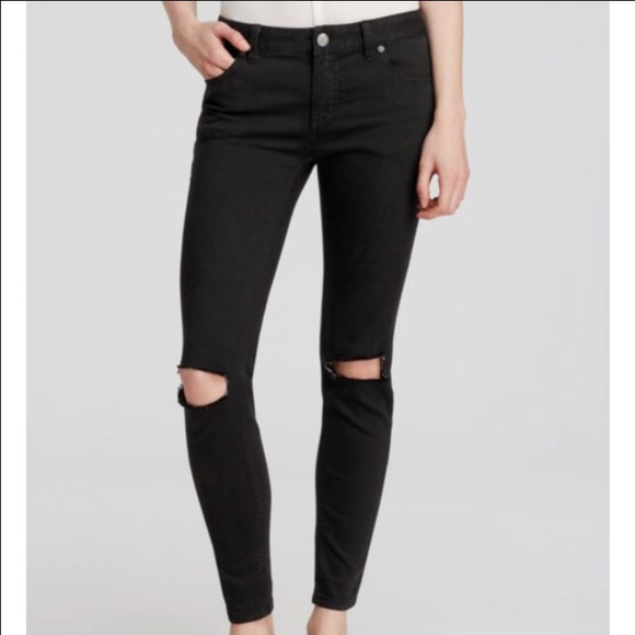 Free People Pants - Black free people destroyed knee skinnys
