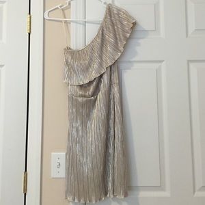 Asos one shoulder metallic mini dress