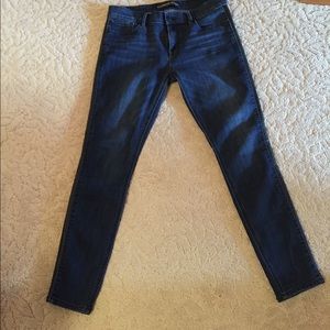 Express jeans with leather on the sides
