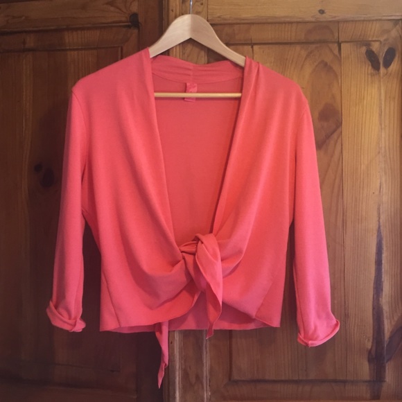 Peach orange Prana yoga cardigan