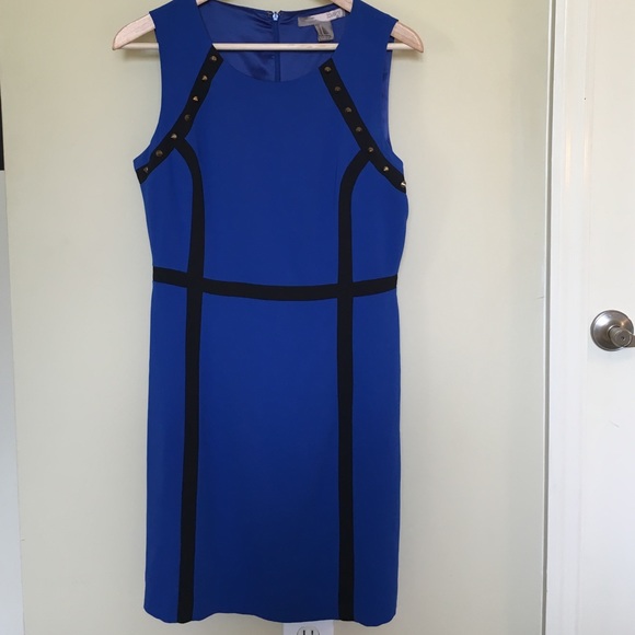 Structured blue cocktail dress - Picture 2 of 3