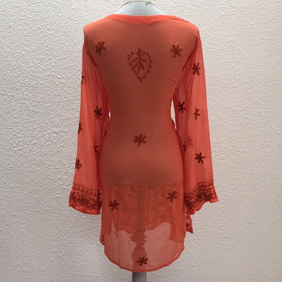 Swimsuit cover up or sheer tunic, made in India - Picture 2 of 2