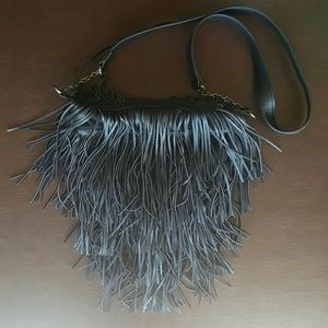 Black Fringe Crossbody Purse