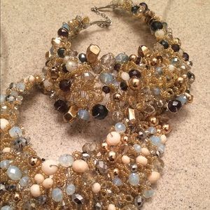 Crystal Gold Statement Necklace
