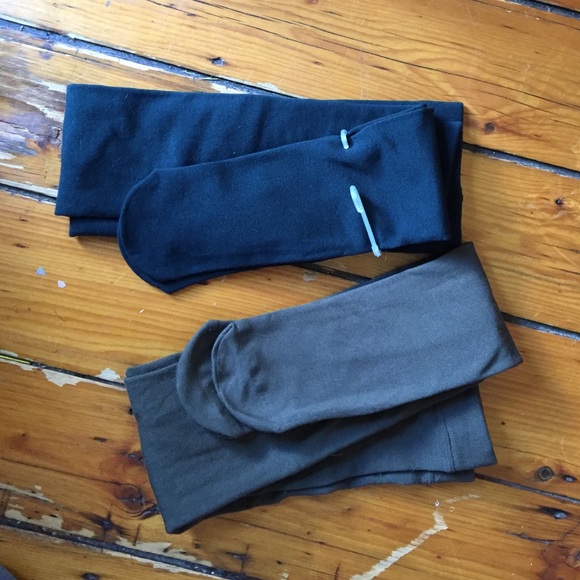 teal & olive green fleece lined tights leggings
