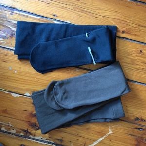teal & olive green fleece lined tights leggings