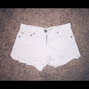 Free people white denim shorts