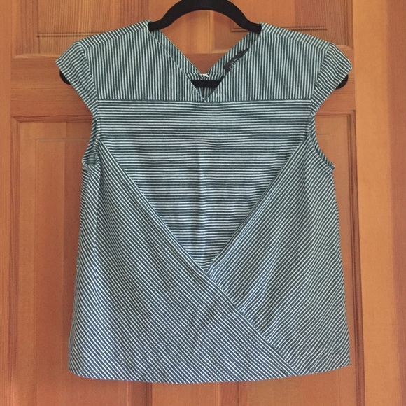 Kate Spade Saturday Top Geometric Stripe Denim Sml