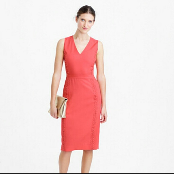 SOLD NWT J Crew Eyelet Sheath in Coral