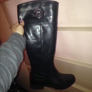 NWOT Black Leather Tall Boots by Rockport