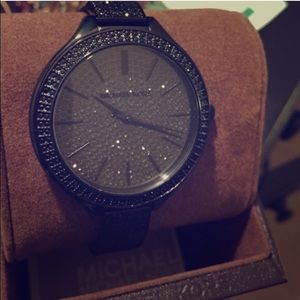 Michael Kors Black Slimway Glitz Watch