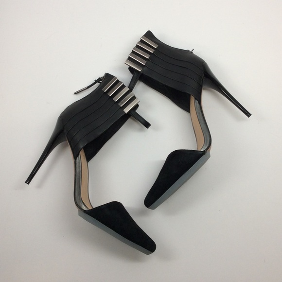 L.A.M.B. Shoes - L.A.M.B. Tomas Black Leather & Suede Pump