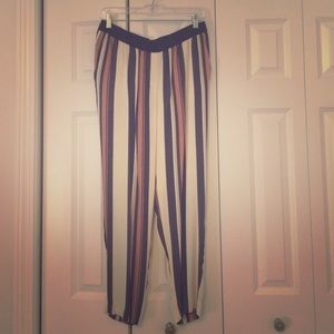 Price reduced! Striped, elastic waist pants