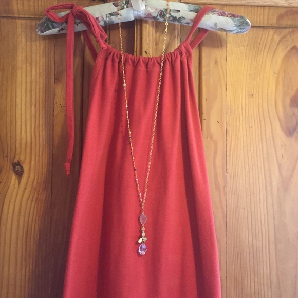 Cute Halter dress --Dark Orange Size M