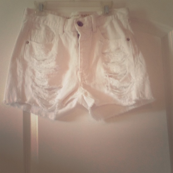 American eagle white ripped shorts!
