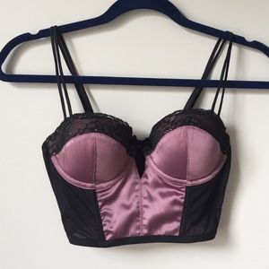 SOLD Topshop Satin & Mesh Bustier Bra Top