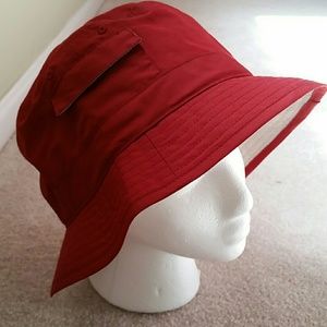 Red Eddie Bauer bucket hat