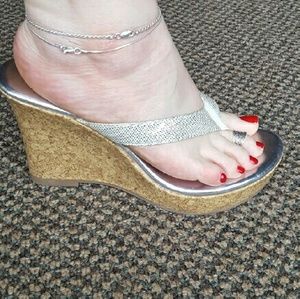 Flash Sale! Charlotte Russe Sliver Wedges
