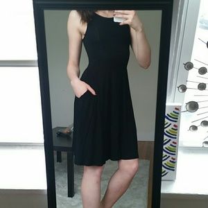 Basic black tank dress with pockets
