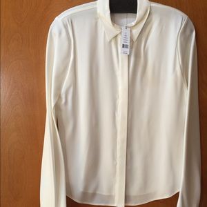 BRAND NEW THEORY WHITE DRESS SHIRT