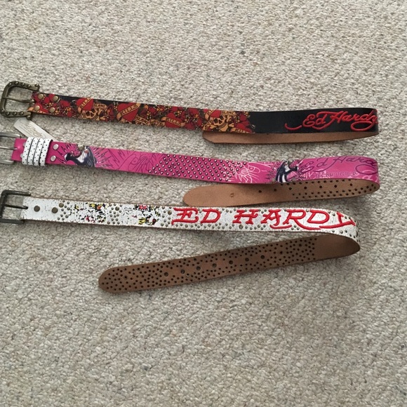3 Ed hardy belts.