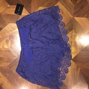 Navy blue lace shorts