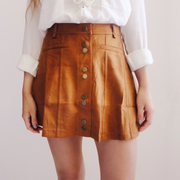SOLD OUT ❌ Bridget Camel Suede Skirt - Picture 4 of 4