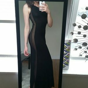 Sexy mesh sided maxi dress