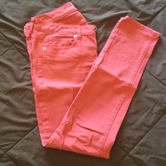 Dusty rose skinny jeans