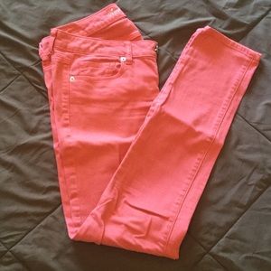 Dusty rose skinny jeans