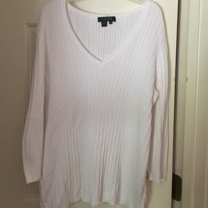 Lauren Ralph Lauren white cable knit sweater Sz 1X