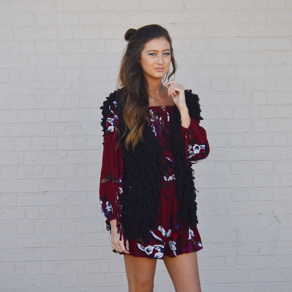 Boutique The Raven Black Fringed Vest