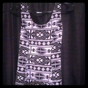 Black and white Aztec print blouse