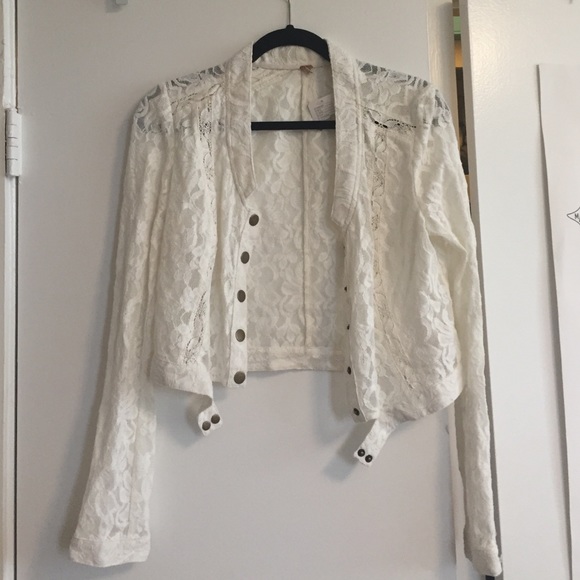 Free people White lace jacket