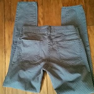 Old Navy RockStar Navy Blue Polka Dot jeans sz 6