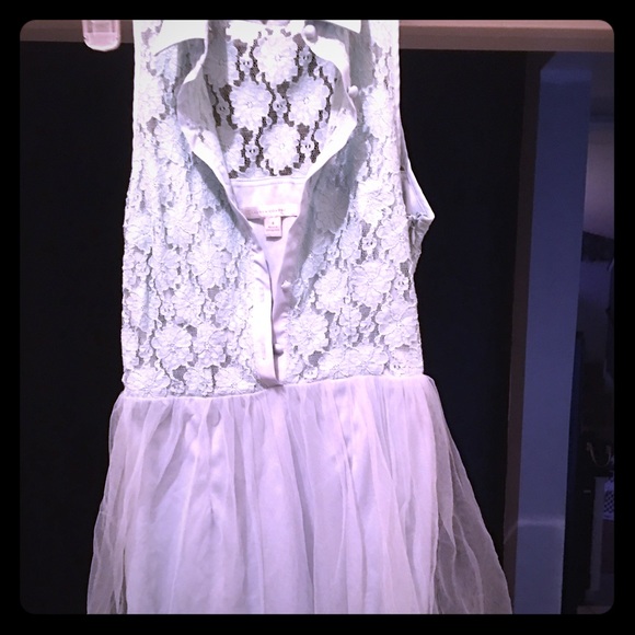 Very cutie baby blue lace and tulle tank dress.