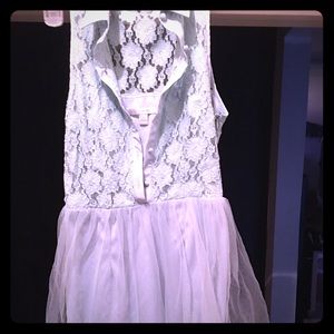 Very cutie baby blue lace and tulle tank dress.