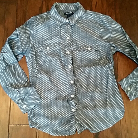 Old Navy polka dot denim shirt, medium