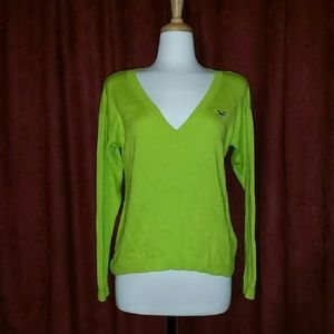 Lime Green V-neck Sweater