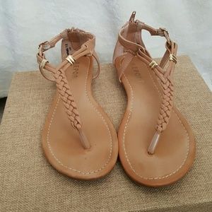 Nude and gold sandals