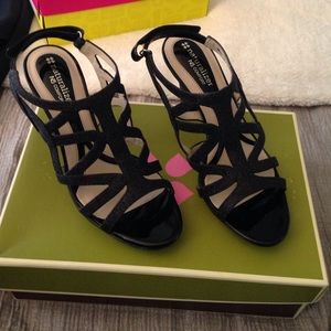 Black sparkly comfortable heels