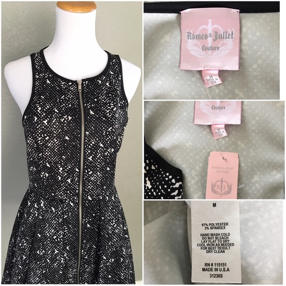 Zipped Front Racerback Scuba Skater Dress Size NWT - Picture 3 of 3